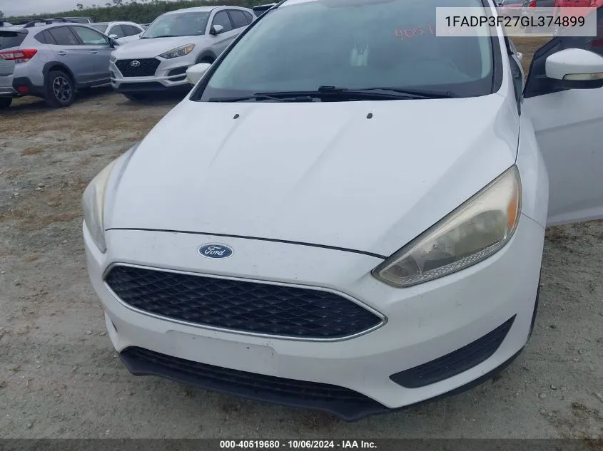 2016 Ford Focus Se VIN: 1FADP3F27GL374899 Lot: 40519680