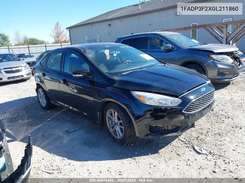 2016 Ford Focus Se VIN: 1FADP3F2XGL211860 Lot: 40524403