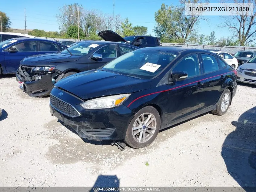 2016 Ford Focus Se VIN: 1FADP3F2XGL211860 Lot: 40524403