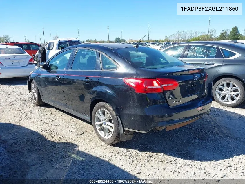 2016 Ford Focus Se VIN: 1FADP3F2XGL211860 Lot: 40524403