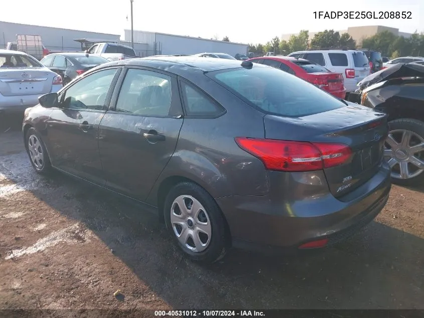 2016 Ford Focus S VIN: 1FADP3E25GL208852 Lot: 40531012