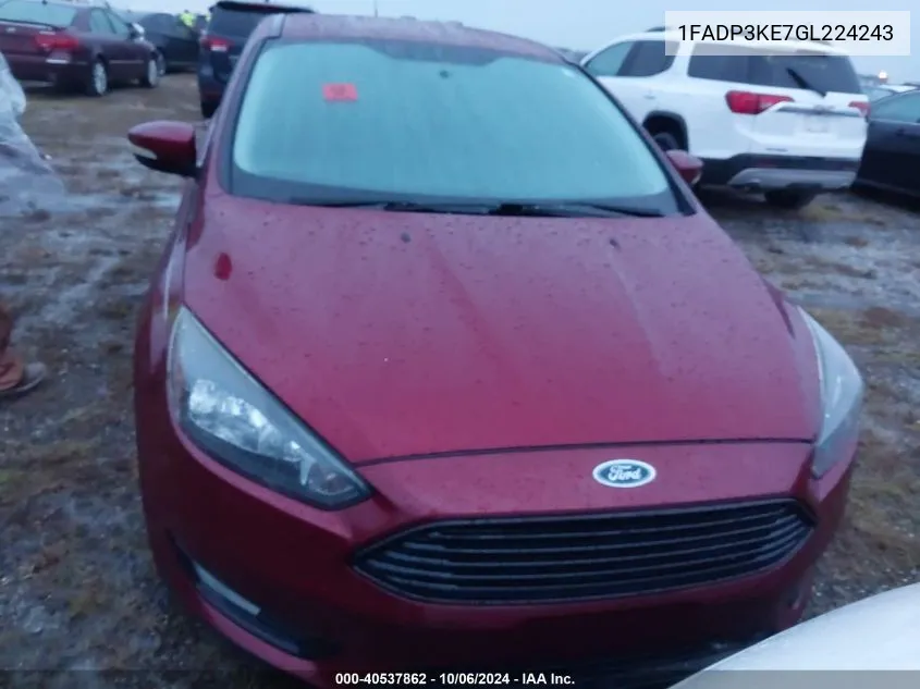 2016 Ford Focus Se VIN: 1FADP3KE7GL224243 Lot: 40537862