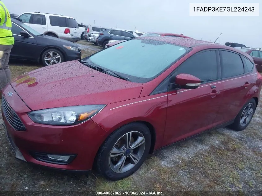 2016 Ford Focus Se VIN: 1FADP3KE7GL224243 Lot: 40537862