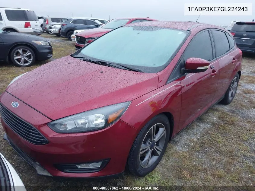 2016 Ford Focus Se VIN: 1FADP3KE7GL224243 Lot: 40537862