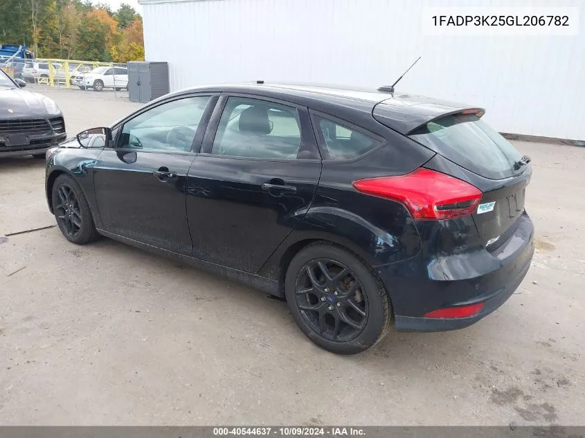 2016 Ford Focus Se VIN: 1FADP3K25GL206782 Lot: 40544637