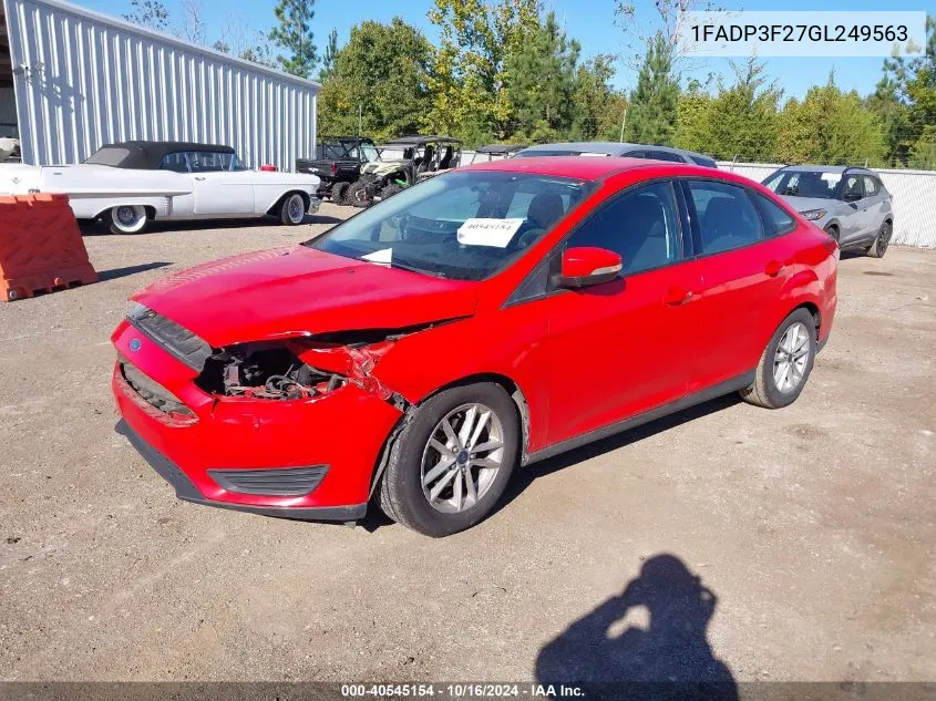 1FADP3F27GL249563 2016 Ford Focus Se