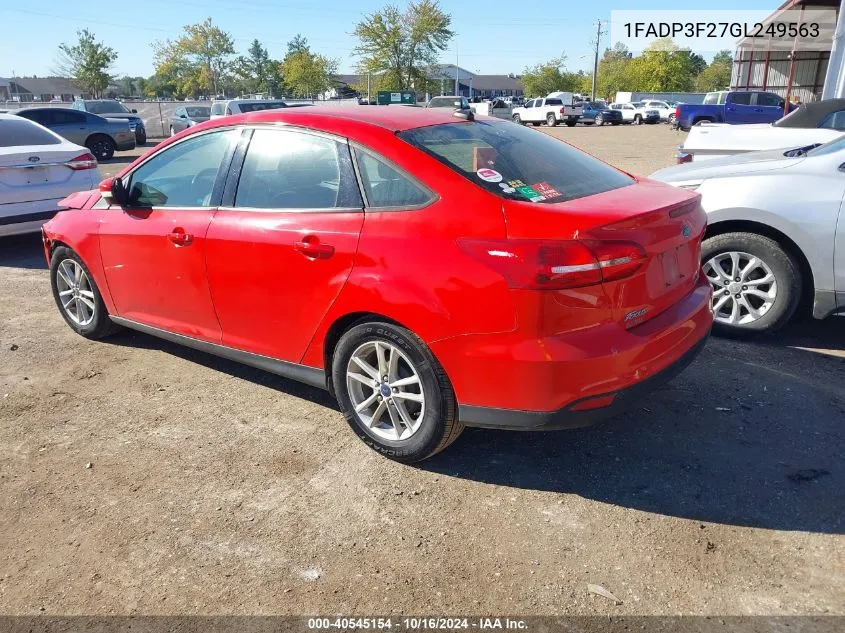 1FADP3F27GL249563 2016 Ford Focus Se