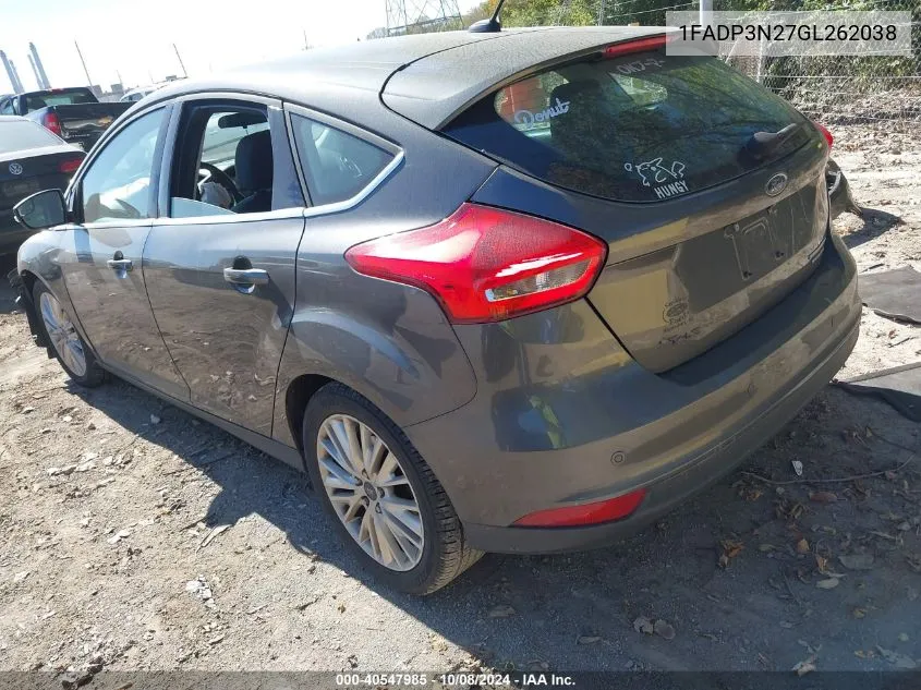 1FADP3N27GL262038 2016 Ford Focus Titanium