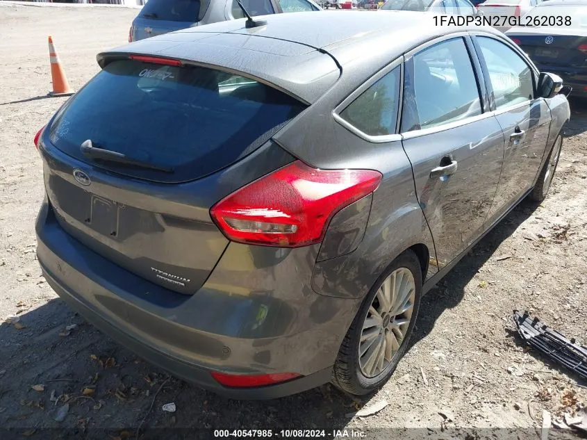 1FADP3N27GL262038 2016 Ford Focus Titanium