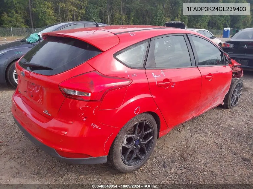 1FADP3K24GL239403 2016 Ford Focus Se