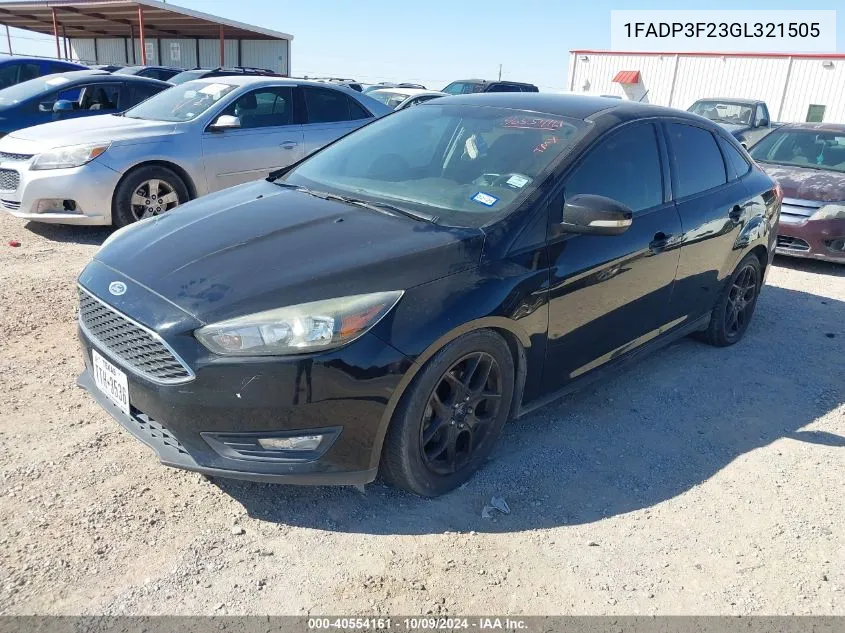 1FADP3F23GL321505 2016 Ford Focus Se