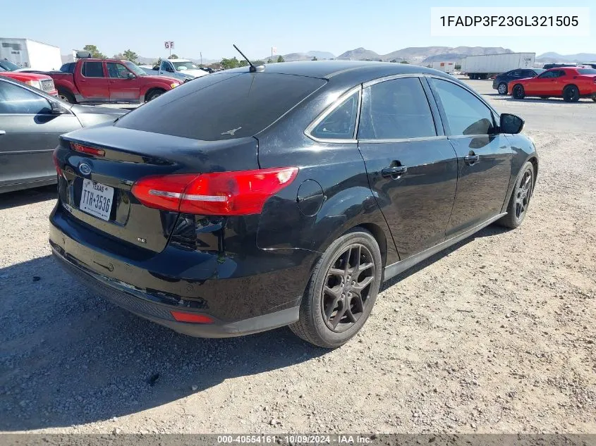 1FADP3F23GL321505 2016 Ford Focus Se