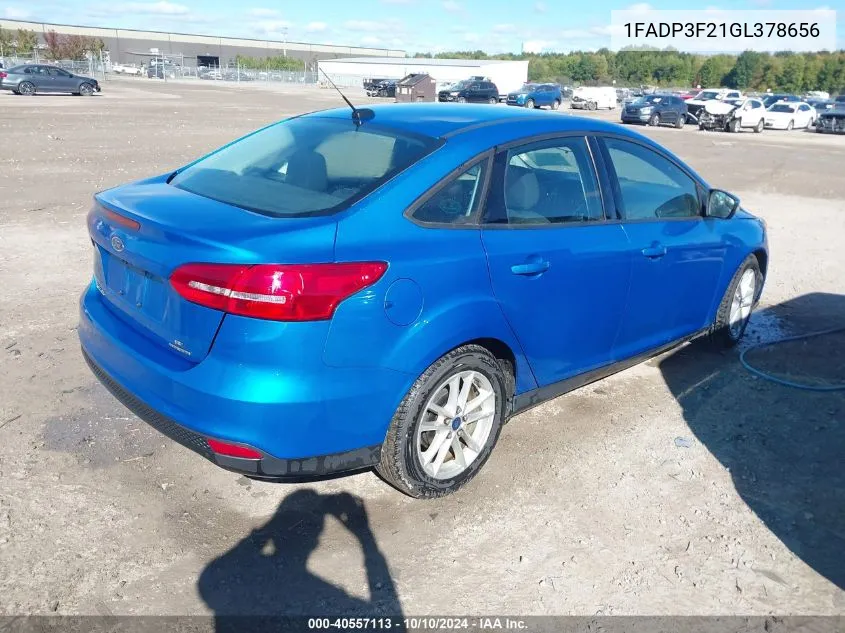 1FADP3F21GL378656 2016 Ford Focus Se