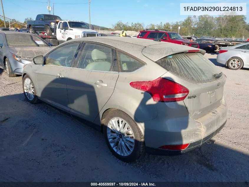 2016 Ford Focus Titanium VIN: 1FADP3N29GL224813 Lot: 40559597