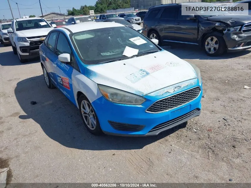 1FADP3F27GL288816 2016 Ford Focus Se