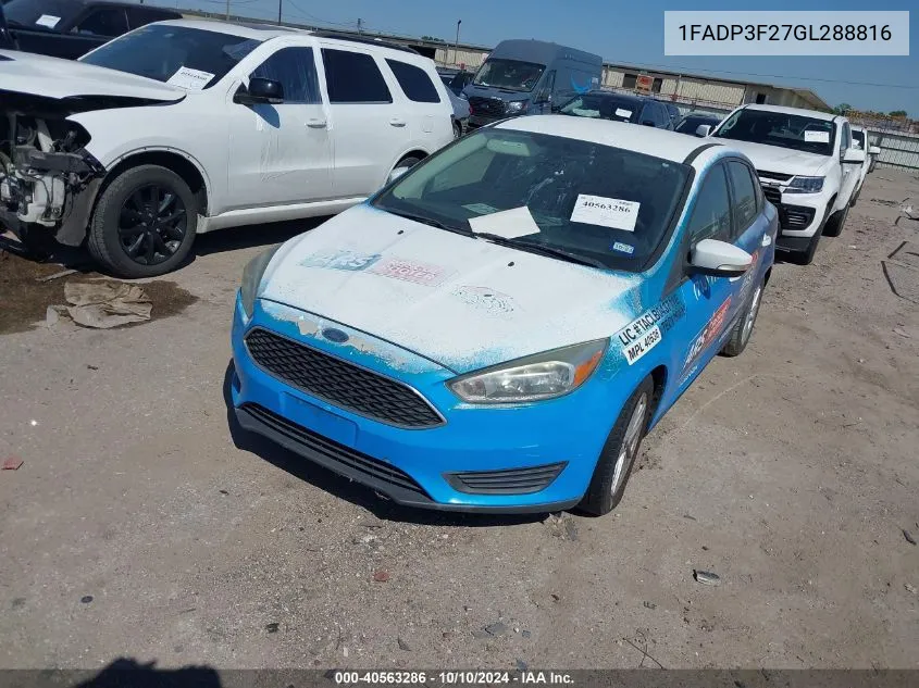 1FADP3F27GL288816 2016 Ford Focus Se