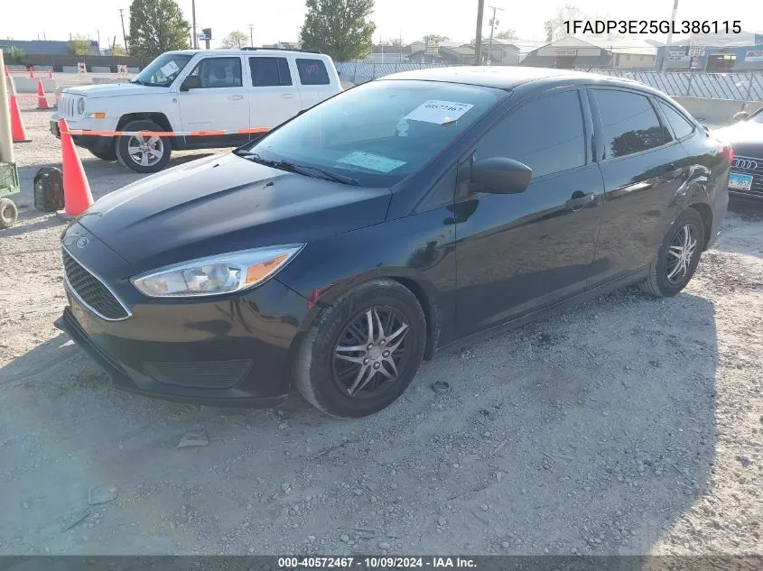 1FADP3E25GL386115 2016 Ford Focus S