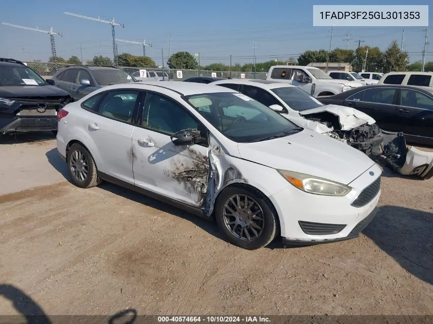 2016 Ford Focus Se VIN: 1FADP3F25GL301353 Lot: 40574664