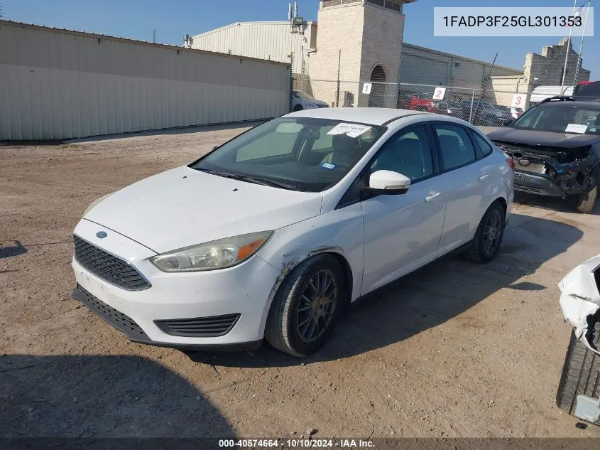 2016 Ford Focus Se VIN: 1FADP3F25GL301353 Lot: 40574664