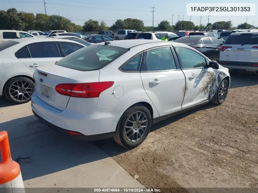 2016 Ford Focus Se VIN: 1FADP3F25GL301353 Lot: 40574664