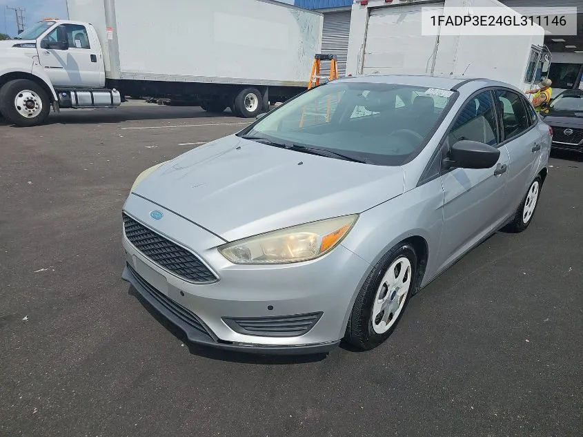 2016 Ford Focus S VIN: 1FADP3E24GL311146 Lot: 40588912