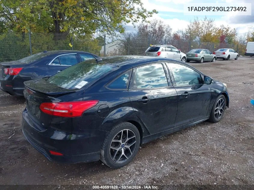 2016 Ford Focus Se VIN: 1FADP3F29GL273492 Lot: 40591828