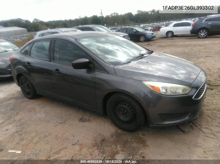 2016 Ford Focus S VIN: 1FADP3E26GL393302 Lot: 40592538