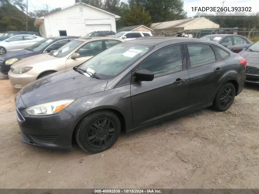 2016 Ford Focus S VIN: 1FADP3E26GL393302 Lot: 40592538