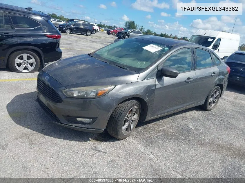 2016 Ford Focus Se VIN: 1FADP3FEXGL343382 Lot: 40597065