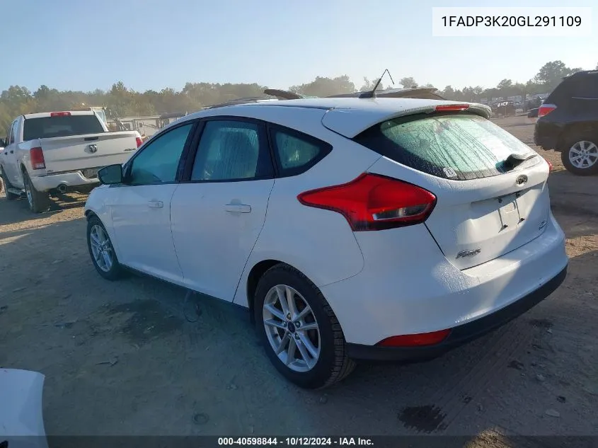 2016 Ford Focus Se VIN: 1FADP3K20GL291109 Lot: 40598844