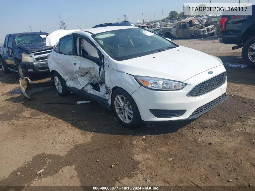 2016 Ford Focus Se VIN: 1FADP3F23GL369117 Lot: 40603877