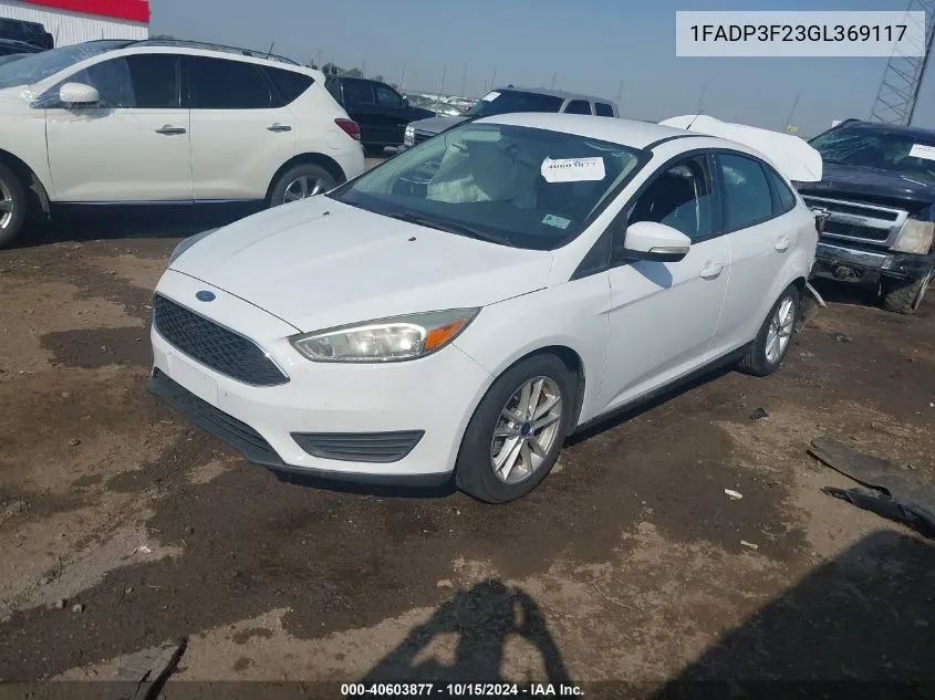 2016 Ford Focus Se VIN: 1FADP3F23GL369117 Lot: 40603877