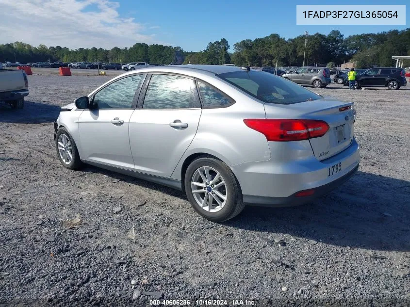 2016 Ford Focus Se VIN: 1FADP3F27GL365054 Lot: 40606286