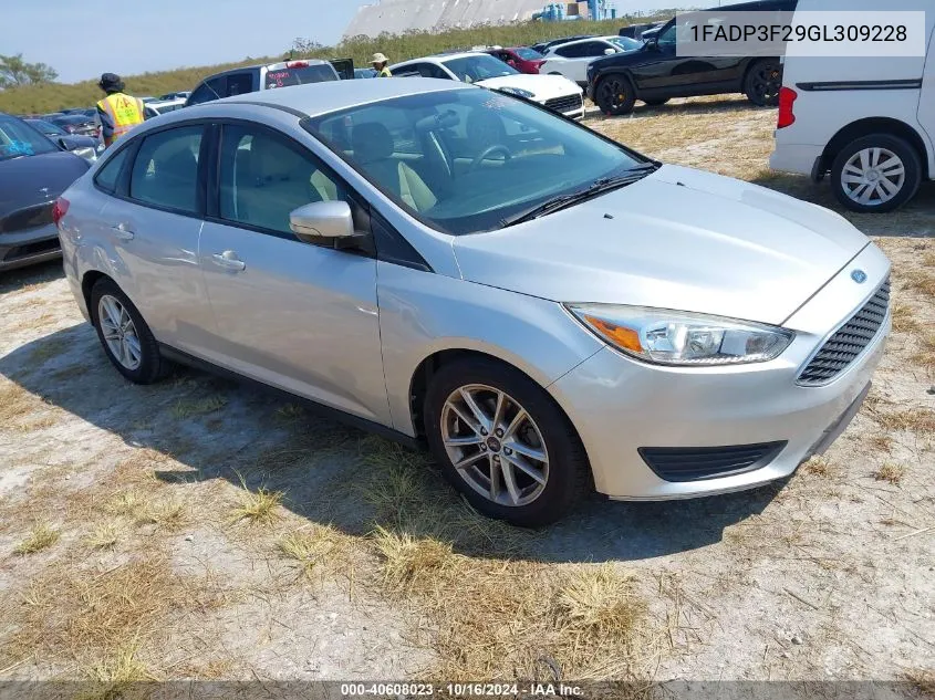 2016 Ford Focus Se VIN: 1FADP3F29GL309228 Lot: 40608023