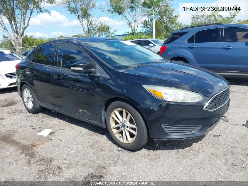 2016 Ford Focus Se VIN: 1FADP3F23GL390744 Lot: 40613343