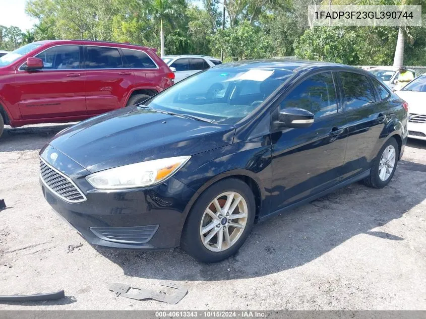 2016 Ford Focus Se VIN: 1FADP3F23GL390744 Lot: 40613343