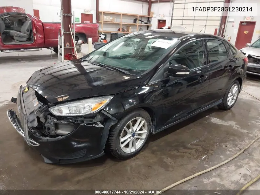 2016 Ford Focus Se VIN: 1FADP3F28GL230214 Lot: 40617744