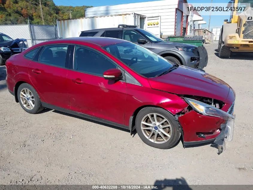 2016 Ford Focus Se VIN: 1FADP3F25GL243597 Lot: 40632208