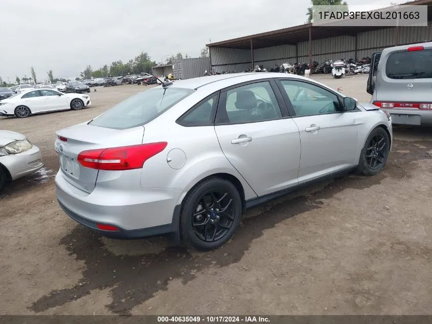 1FADP3FEXGL201663 2016 Ford Focus Se