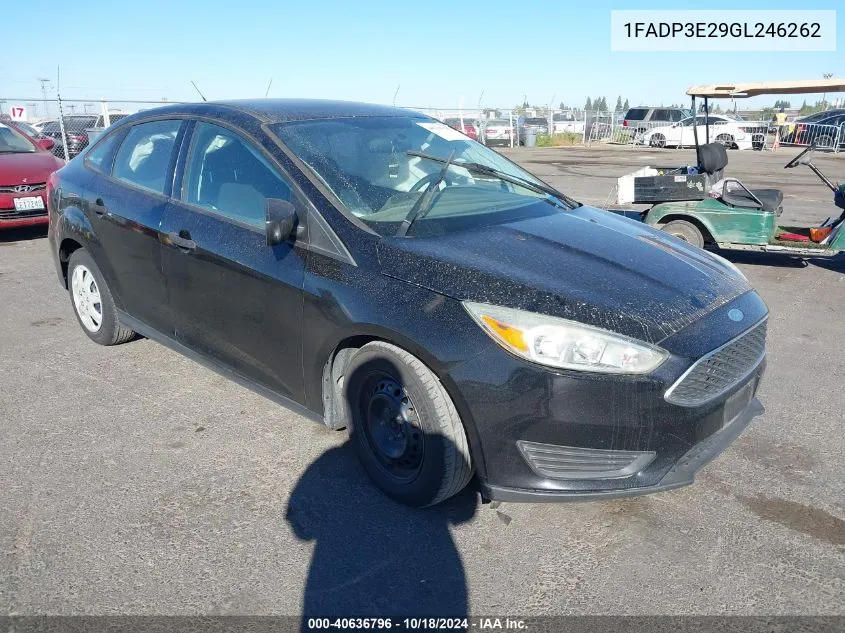 2016 Ford Focus S VIN: 1FADP3E29GL246262 Lot: 40636796