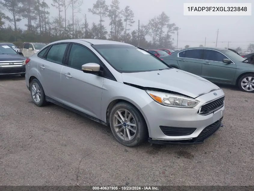 2016 Ford Focus Se VIN: 1FADP3F2XGL323848 Lot: 40637905