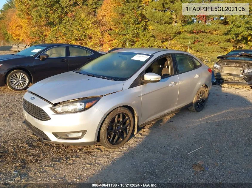 2016 Ford Focus Se VIN: 1FADP3FE5GL202106 Lot: 40641199