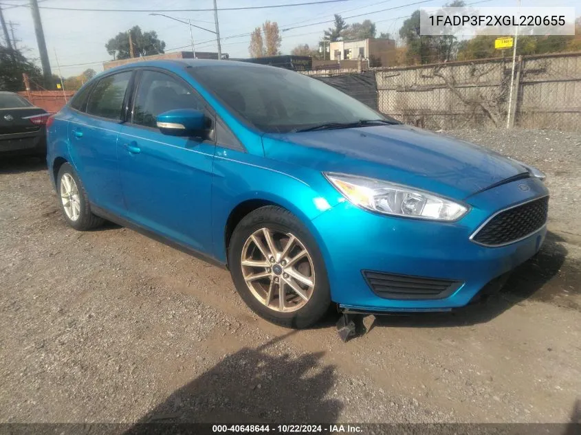 2016 Ford Focus Se VIN: 1FADP3F2XGL220655 Lot: 40648644