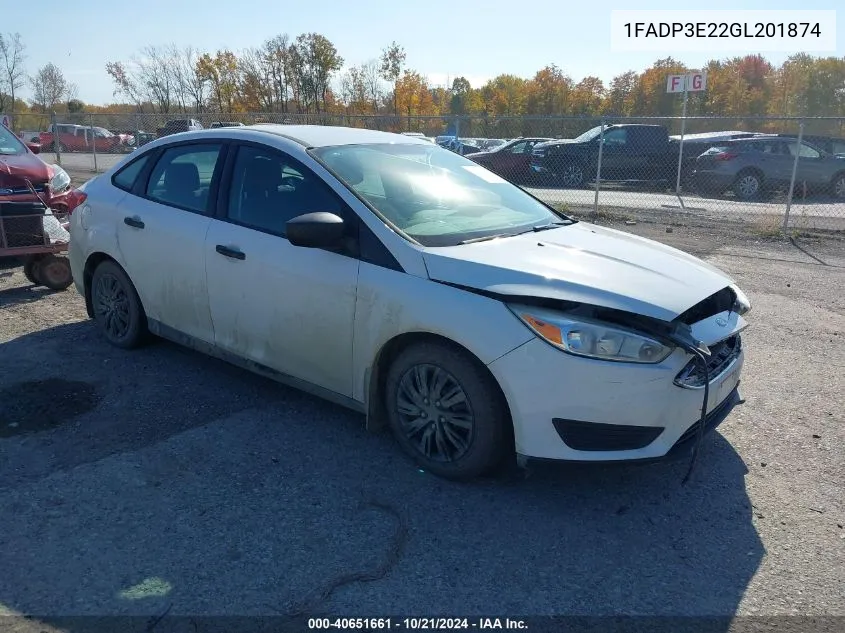 2016 Ford Focus S VIN: 1FADP3E22GL201874 Lot: 40651661