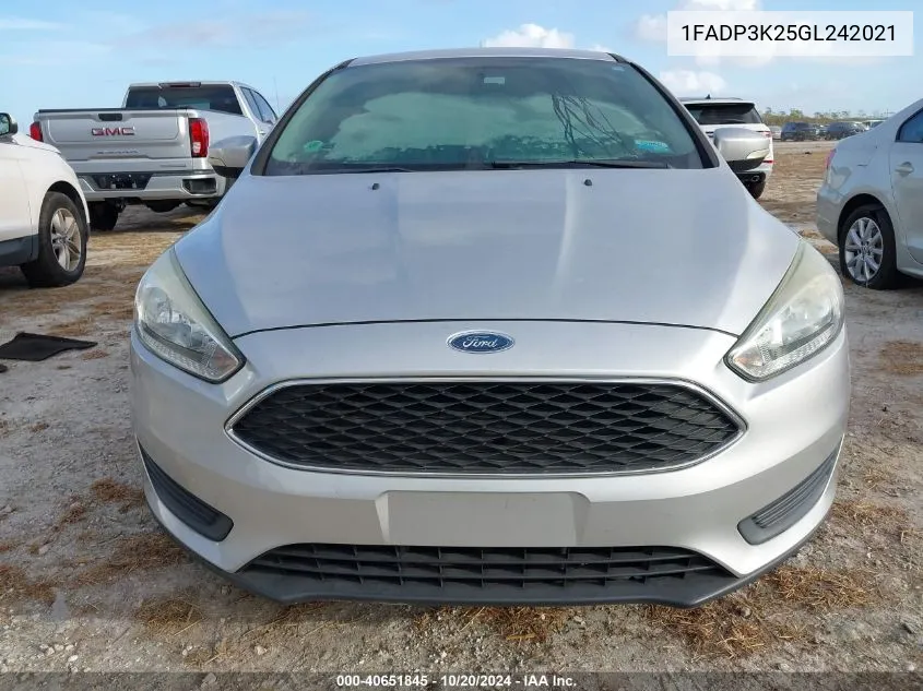 2016 Ford Focus Se VIN: 1FADP3K25GL242021 Lot: 40651845