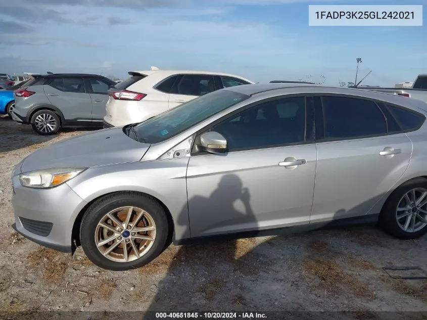 2016 Ford Focus Se VIN: 1FADP3K25GL242021 Lot: 40651845