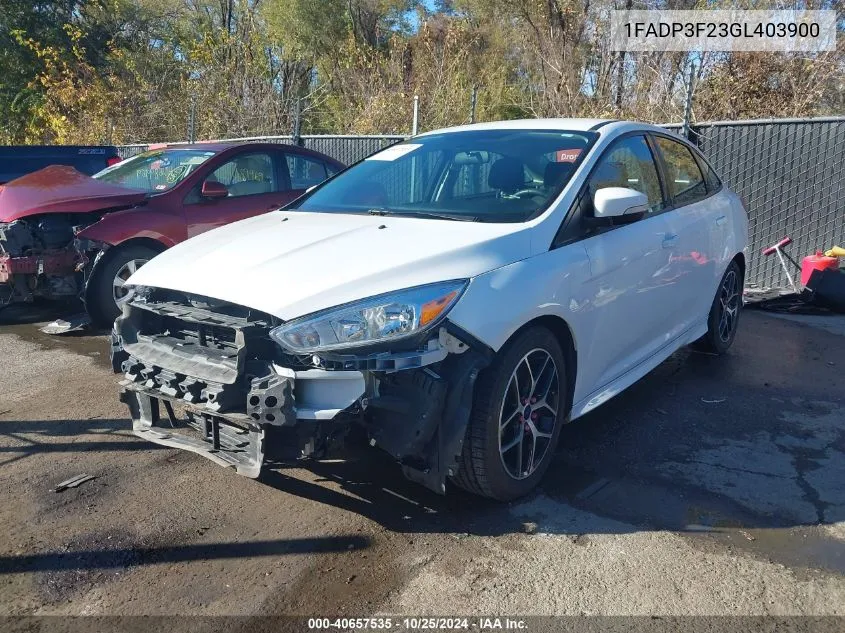 2016 Ford Focus Se VIN: 1FADP3F23GL403900 Lot: 40657535