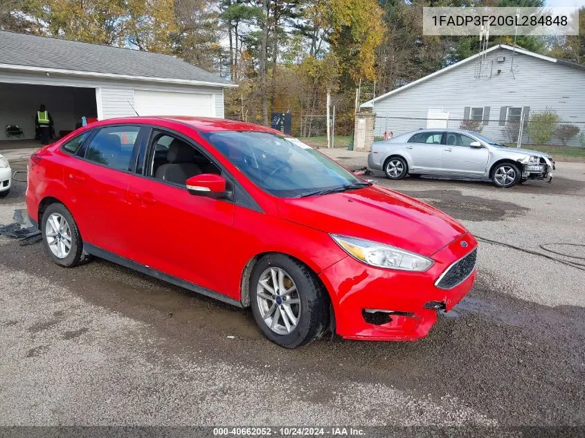 2016 Ford Focus Se VIN: 1FADP3F20GL284848 Lot: 40662052