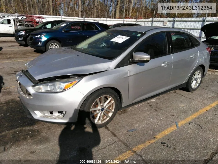 2016 Ford Focus Se VIN: 1FADP3F2XGL312364 Lot: 40683425