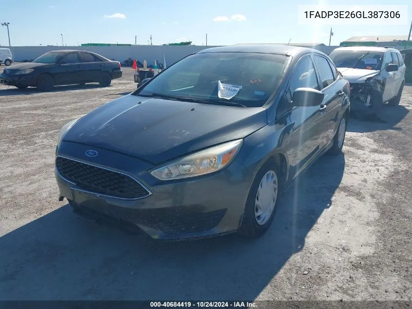 2016 Ford Focus S VIN: 1FADP3E26GL387306 Lot: 40684419